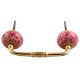 Dark Pink Leaf Floral Ceramic Bridge Handle